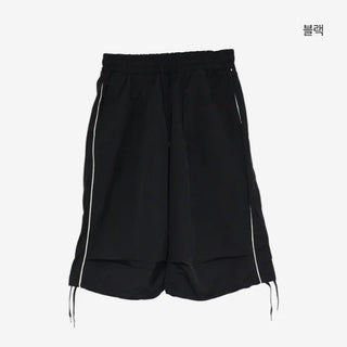 [3 colors] String Track Bermuda Pants