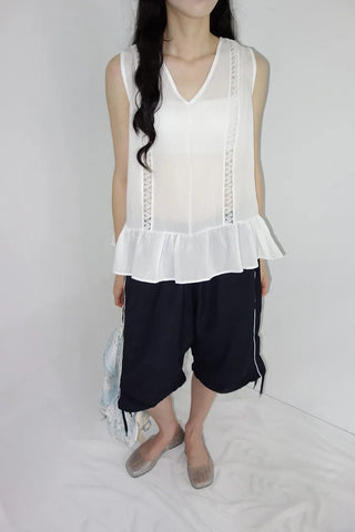 [3 colors] String Track Bermuda Pants