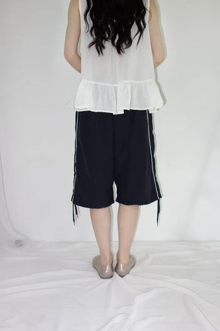 [3 colors] String Track Bermuda Pants