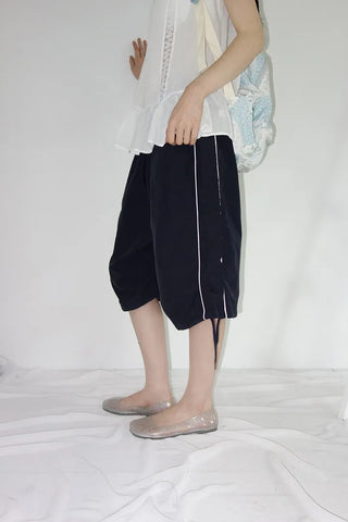 [3 colors] String Track Bermuda Pants