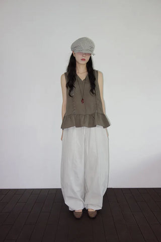 [3 colors] Cappy Bath Rock Balloon Wide Pants