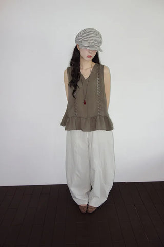 [3 colors] Cappy Bath Rock Balloon Wide Pants