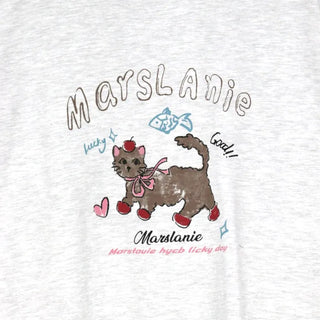 [2 colors] Chilling Print Oversized Short-Sleeve T-Shirt