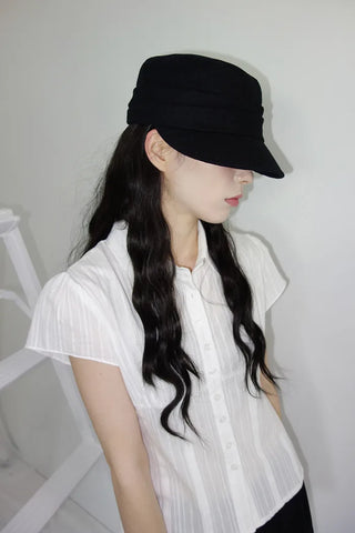 [2 colors] Novo Cut-out Punching Blouse