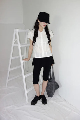 [2 colors] Novo Cut-out Punching Blouse