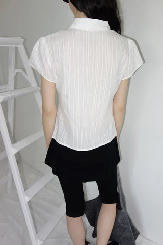[2 colors] Novo Cut-out Punching Blouse