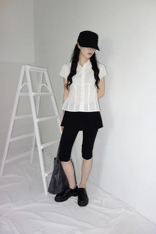 [2 colors] Novo Cut-out Punching Blouse