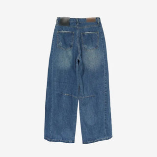 [2 colors] Abel Denim Pintuck Wide Pants