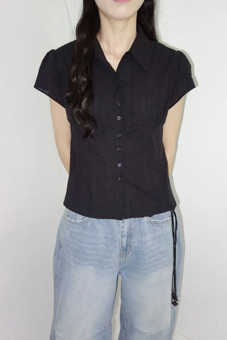 [2 colors] Abel Denim Pintuck Wide Pants