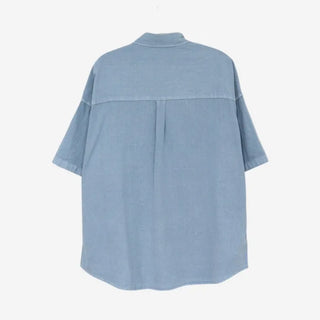 [4 colors] Mid-Sea Overfit Pigment Short-Sleeve Shirt