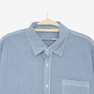 [4 colors] Mid-Sea Overfit Pigment Short-Sleeve Shirt