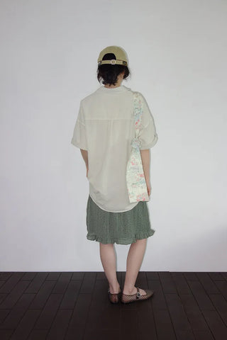 [2 colors] Moai Dot Frill Midi Skirt
