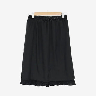 [2 colors] Moai Dot Frill Midi Skirt