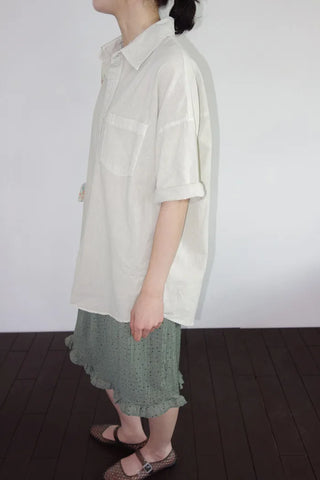 [2 colors] Moai Dot Frill Midi Skirt