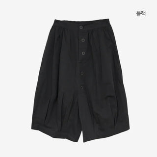 [3 colors] Ajipo Button Pintuck 3/4 Pants