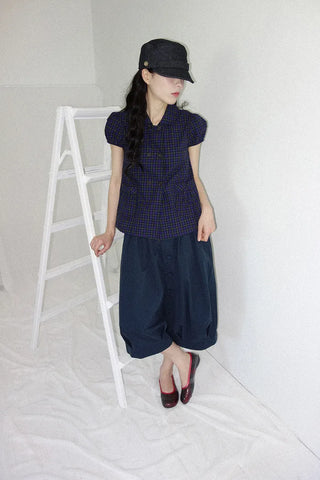 [3 colors] Ajipo Button Pintuck 3/4 Pants