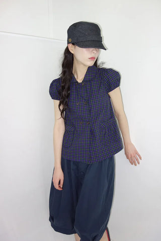 [3 colors] Ajipo Button Pintuck 3/4 Pants