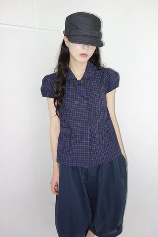 [3 colors] Ajipo Button Pintuck 3/4 Pants