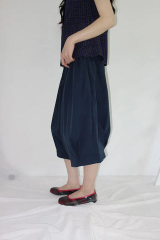 [3 colors] Ajipo Button Pintuck 3/4 Pants