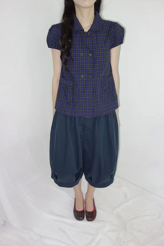 [3 colors] Ajipo Button Pintuck 3/4 Pants