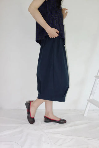 [3 colors] Ajipo Button Pintuck 3/4 Pants