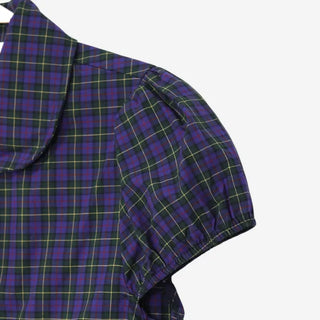 [2 colors] Monchi Check Puff Blouse