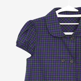 [2 colors] Monchi Check Puff Blouse