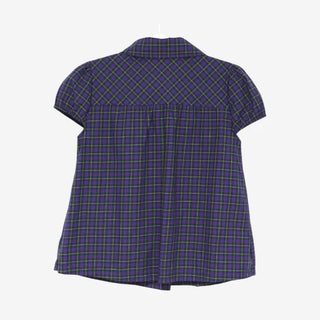 [2 colors] Monchi Check Puff Blouse
