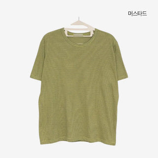 [2 colors] Striped Loose Fit Short Sleeve T-Shirt