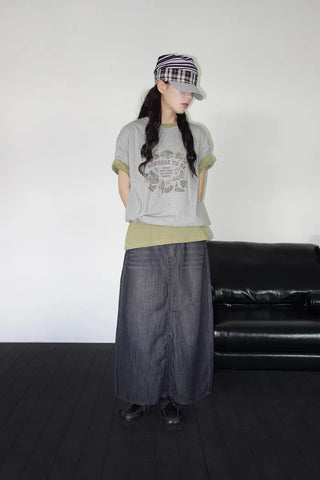 [2 colors] Striped Loose Fit Short Sleeve T-Shirt