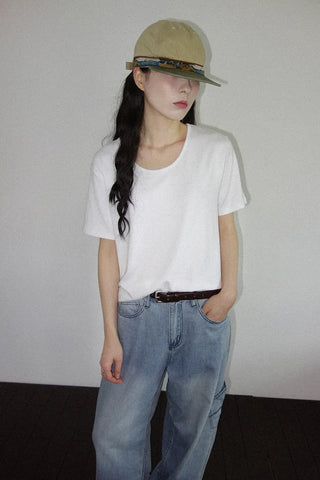 Denim wide-leg pants