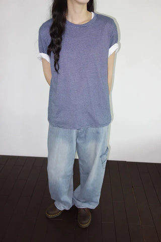 Denim wide-leg pants