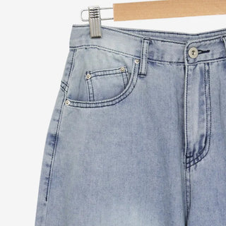 Denim wide-leg pants