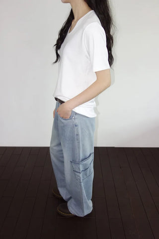 Denim wide-leg pants