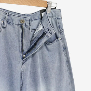 Denim wide-leg pants