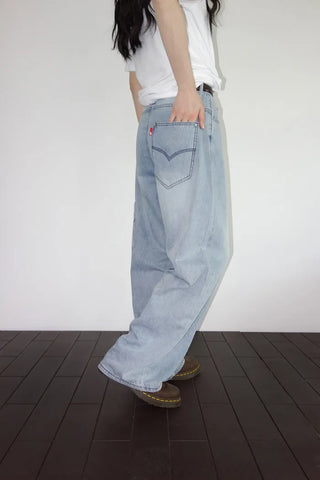 Denim wide-leg pants