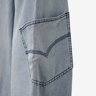 Denim wide-leg pants
