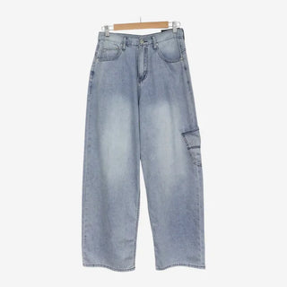 Denim wide-leg pants