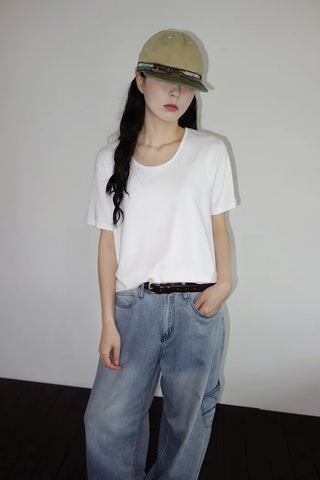 Denim wide-leg pants