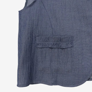 [2 colors] Round collar frill short-sleeved jacket