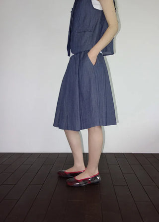 [2 colors] Round collar frill short-sleeved jacket