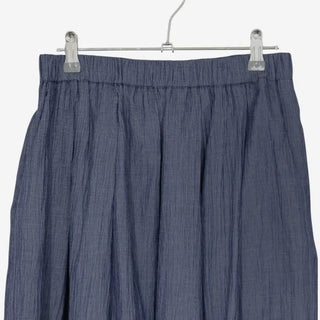 [2 colors] Pleated Banding Midi Skirt