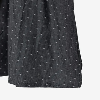 [2 colors] Denim polka dot frill blouse
