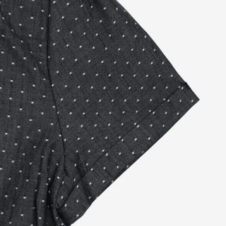 [2 colors] Denim polka dot frill blouse