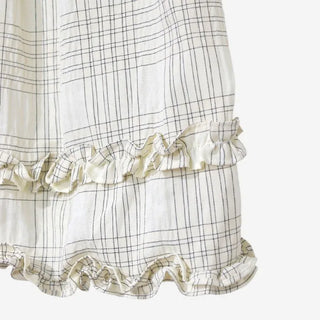 [2 colors] Checkered Frill Blouse