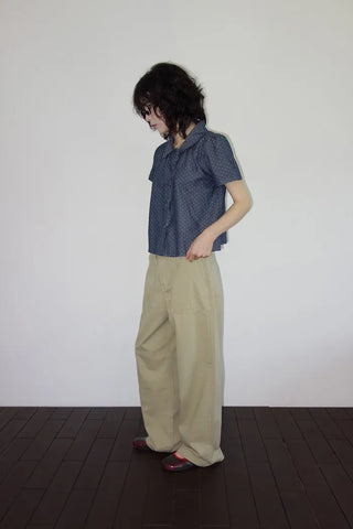 [4 colors] Cotton Wide Pants