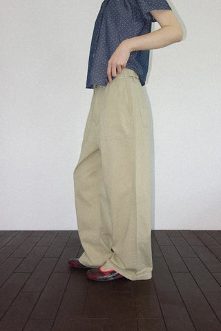 [4 colors] Cotton Wide Pants
