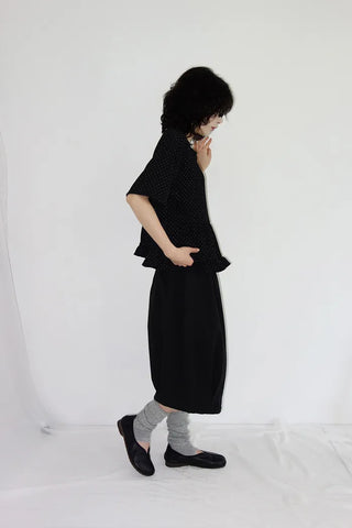[2 colors] Polka Dot Frill Blouse