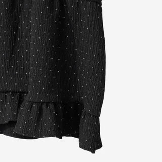 [2 colors] Polka Dot Frill Blouse