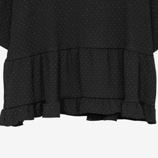 [2 colors] Polka Dot Frill Blouse